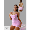 SECRETLACE PEMBE renk gecelik mini elbise
