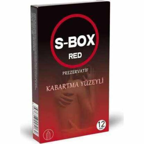S-Box Red Kabartma Yüzeyli Prezervatif 12 Adet