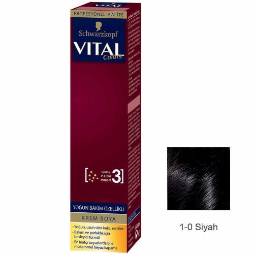 Vital Colors Krem Saç Boyası 1.0 Siyah - 60 ml