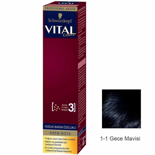 Vital Colors Krem Saç Boyası 1.1 Gece siyah  - 60 ml