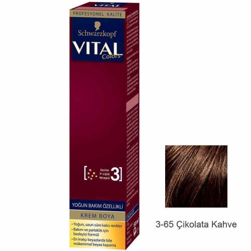 Vital Colors Krem Saç Boyası 3.65 Çikolata Kahve  - 60 ml