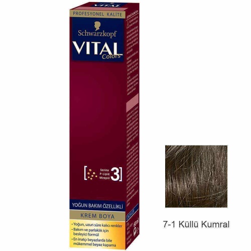Vital Colors Krem Saç Boyası 7.1 Küllü Kumral  - 60 ml