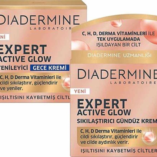 Diadermine Expert Glow Sıkılaştırıcı Gündüz Kremi 50 ml + Yenileyici Gece Kremi 50 Ml 2li Set