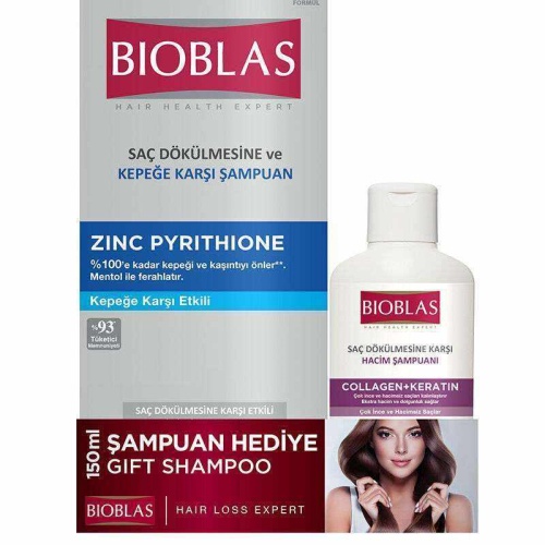 Bioblas Saç Dökülmesine Ve Kepeğe Karşı Şampuan 360 Ml + Collagen Keratin Şampuan 150 Ml
