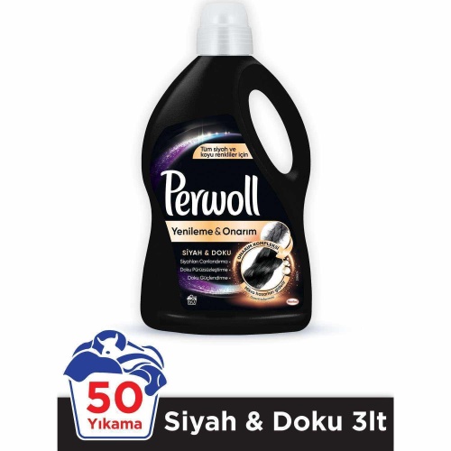 Perwoll Hassas Sıvı Çamaşır Deterjanı Siyah 3lt