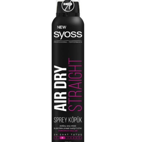 Syoss Air Dry Straight Elektriklenme Karşıtı  Saç Köpüğü 200 ML