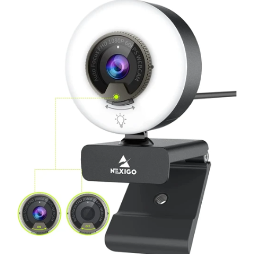 Nexigo N960E 1080P 60FPS Işıklı Web Kamerası