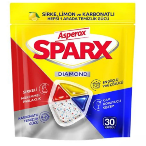 ASPEROX Sparx Bulaşık Makinesi Kapsül 30 Yıkama Yerli Üretim