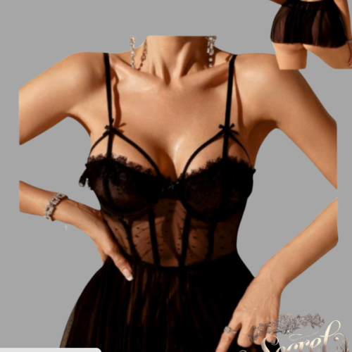 SECRETLACE Siyah Fantazi İç çamaşırı