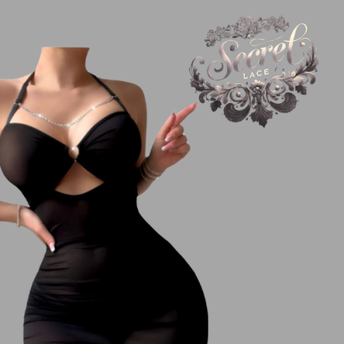 SECRETLACE SİYAH renk gecelik mini elbise