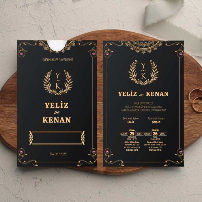 Kapaksız Beyaz Zarflı Davetiye - KB02108