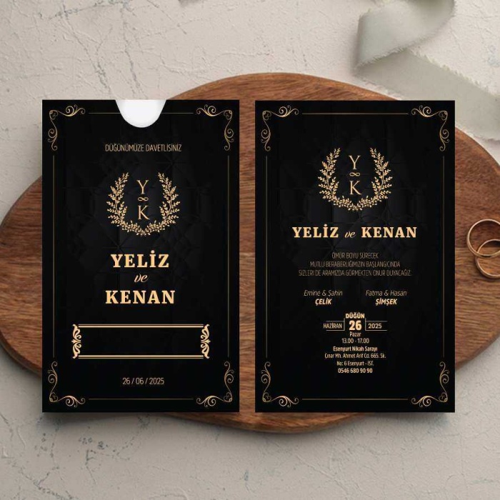 Kapaksız Beyaz Zarflı Davetiye - KB02109