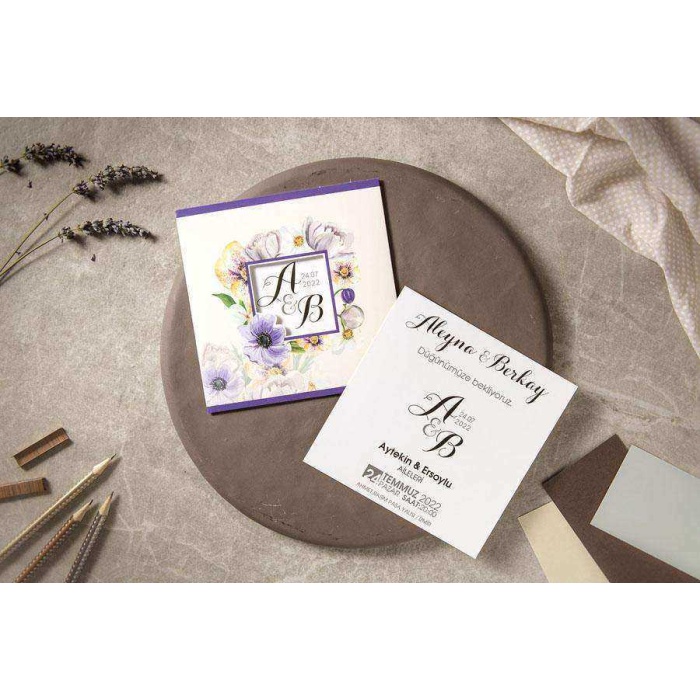 Kare Zarflı Davetiye - IF17029