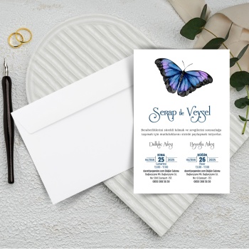 500 Adet - Ekonomik Beyaz Zarflı Davetiye - 3062