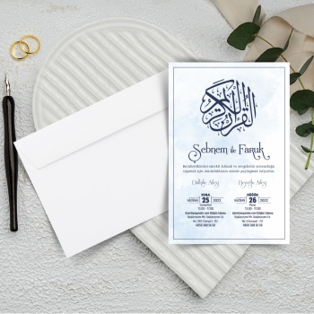 500 Adet - Ekonomik Beyaz Zarflı Davetiye - 3064