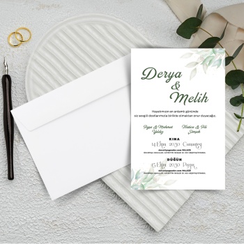 500 Adet - Ekonomik Beyaz Zarflı Davetiye - 3067