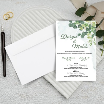 500 Adet - Ekonomik Beyaz Zarflı Davetiye - 3068