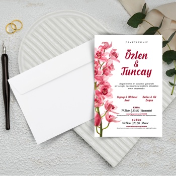 500 Adet - Ekonomik Beyaz Zarflı Davetiye - 3069