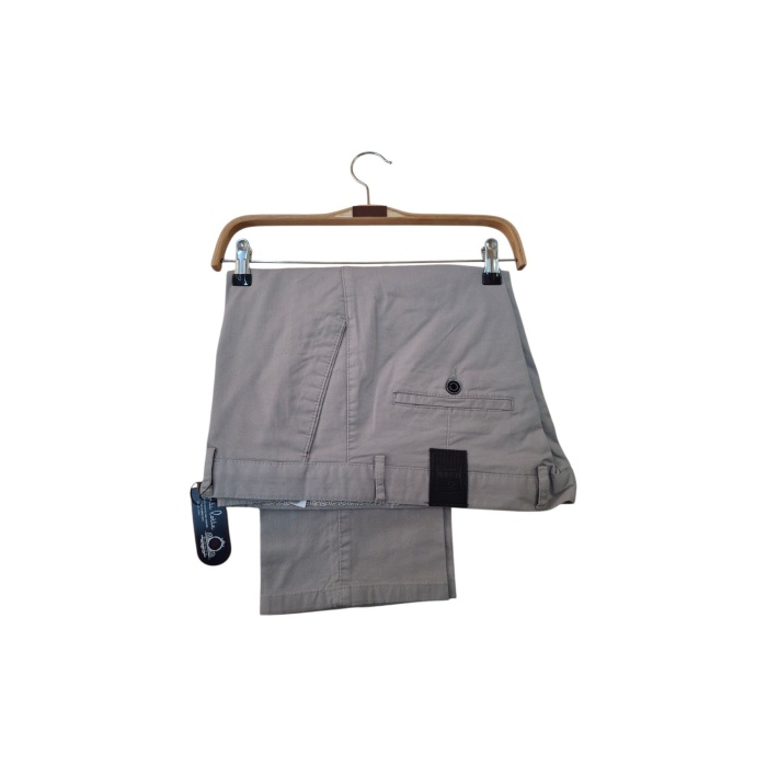 Erkek Pamuklu Likralı Taş Renk Gabardin Keten Pantolon