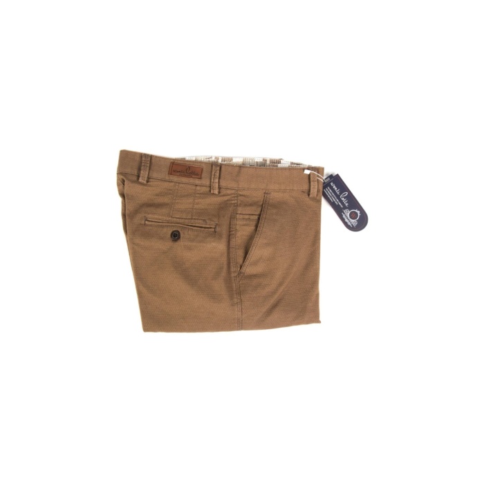 Erkek Kışlık Kahve Panemara Cotton Likrali Gabardin Keten Pantolon