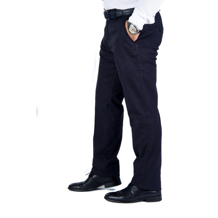 Erkek Kışlık Lacivert Panemara Cotton Likrali Gabardin Keten Pantolon