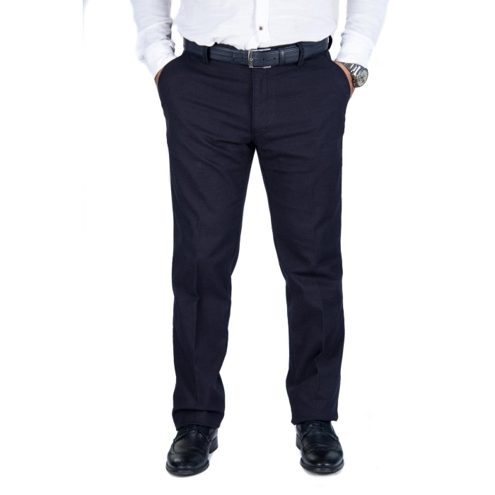 Erkek Kışlık Lacivert Panemara Cotton Likrali Gabardin Keten Pantolon