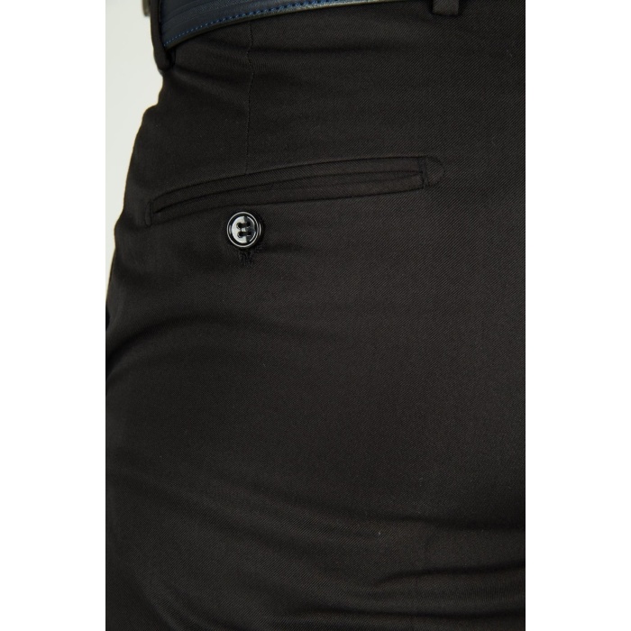 Erkek Siyah Cotton Regular Fit Kumaş Pantolon (black)