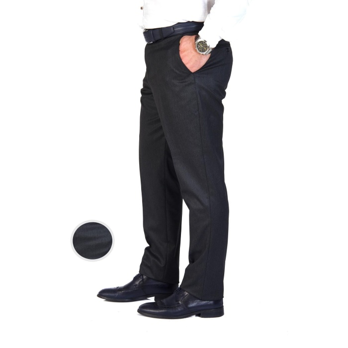 Erkek Füme Poliviskon Regular Fit Kumaş Pantolon