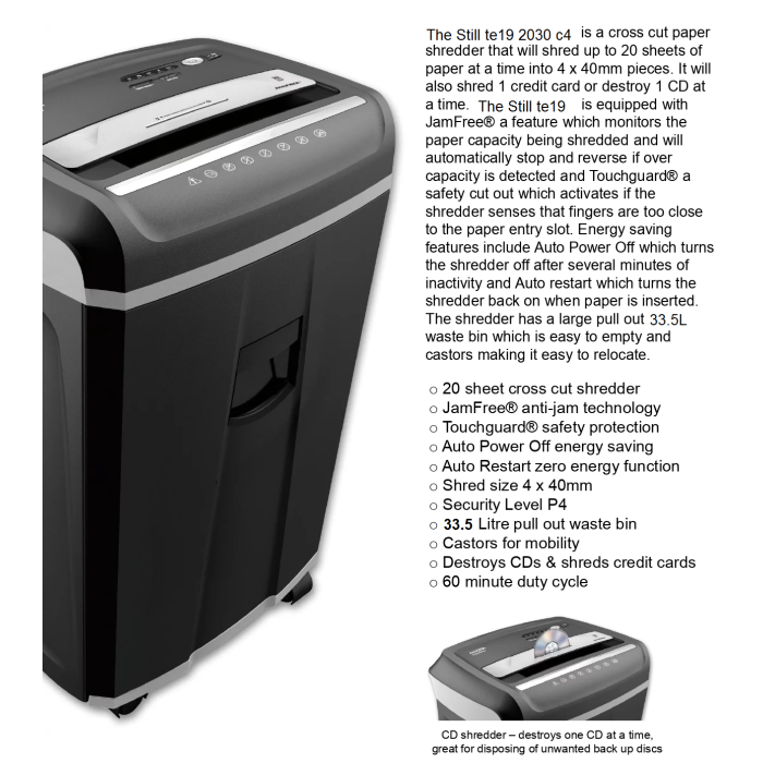 STİLL TE 19 2030c4 Arşiv Tip Kullanım Evrak İmha Makineleri