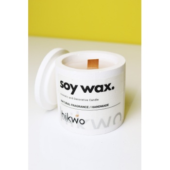 Hikwo - Beyaz Tasarım Bardak Soya Mumu