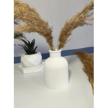 İskandinav Tasarım Dekoratif Vazo Pastel Tonları - Beyaz