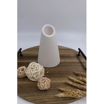 Kayık Asimetrik Kesim Vazo - Beyaz