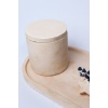 HİKWO - Beton Tasarım Kiraz Çiçeği SOYA WAX Kokulu Mum Büyük Boy Tepsili - Aksesuarlı