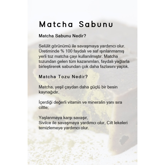 HİKWO – Matcha Çayı Tozlu El Yapımı Sabun