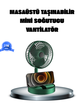 Katlanabilir Şarjlı Mini Fan 3 Kademeli Hız Ayarlı Taşınabilir