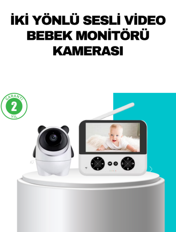 720P Bebek Kamerası Uzaktan Kontrollü Gece Görüşlü Monitör
