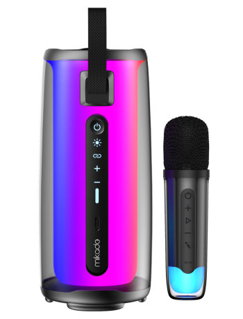 MIKADO MD-17BT CAPELLA 10W Taşınabilir USB/AUX/BT/TF RGB Işıklı Transparan 1800mAh Mikrofon Karaoke Bluetooth Speaker(1923)