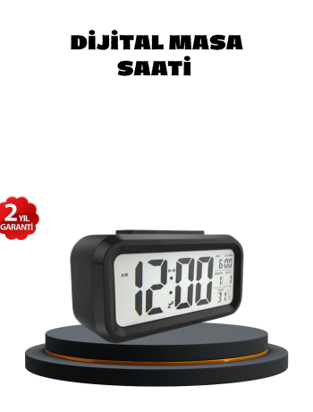 Sensörlü Dijital Masa Saati Alarm ve Sıcaklık Göstergeli