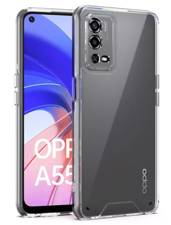 Ally OPPO A55 4G Kılıf Kamera Korumalı Ultra İnce Şeffaf Silikon Kılıf-(5775)