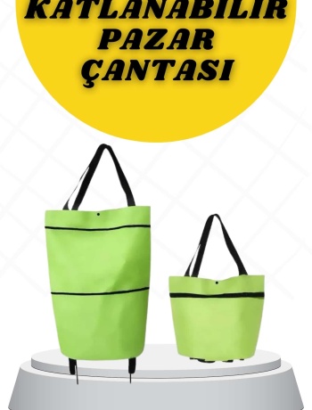 Katlanabilir Tekerlekli Alışveriş Çantası Pratik ve Detaylı Pazar Arabası