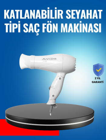 Çift Isı ve Hız Ayarlı Katlanabilir Saç Kurutma Makinesi