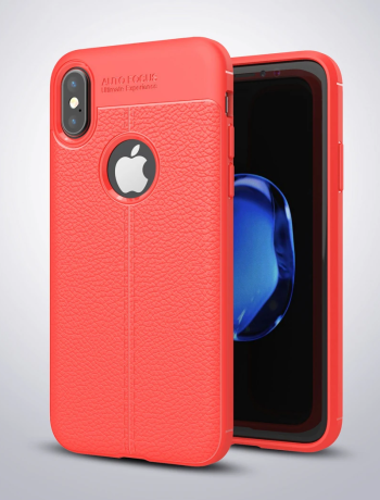 İphone X Xs Litchi Tam Koruma Soft Silikon Kılıf-(5775)