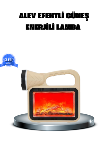 Alev Efektli Solar Lamba COB Işıklı Taşınabilir Bahçe Kamp Aydınlatma