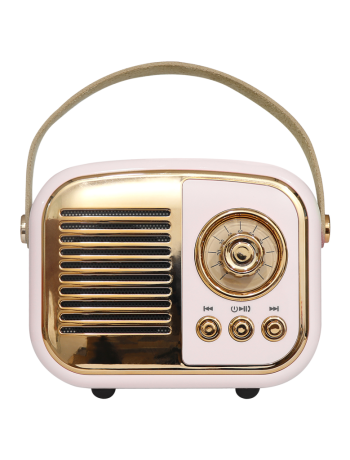 MIKADO MD-24BT Echoes Pembe 3W Taşınabilir USB/TF Kart/Bluetooth 800mAh Klasik Retro Müzik Kutusu(1923)