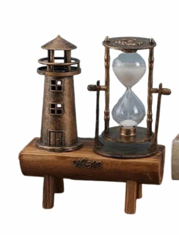 Dekoratif Kum Saati Deniz Feneri Retro Masa Hediyeli Eşya