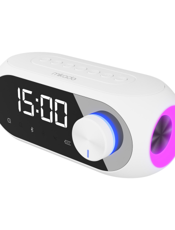 MIKADO MD-W7 Beyaz 5W FM Radyo USB AUX Bluetooth Kablosuz Taşınabilir 1200mAh Batarya Alarmlı Saat Derece ve Speaker(1923)