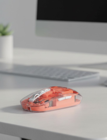 Sessiz Tıklamalı Şeffaf Mouse Bluetooth ve USB Uyumlu