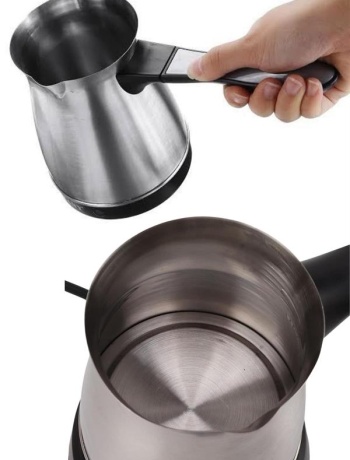 Paslanmaz Çelik Türk Kahvesi Makinesi 6 Fincan Kpasiteli Elektrikli Cezve