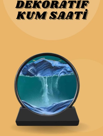 Kum Saati Yuvarlak Şık Kum Tablosu Dekoratif Kum Sulu Kum Saati