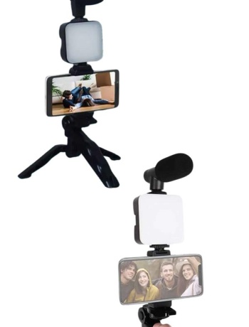 Video Making Kit Telefon Tutucu Vlog Video Mini Led Işıklı